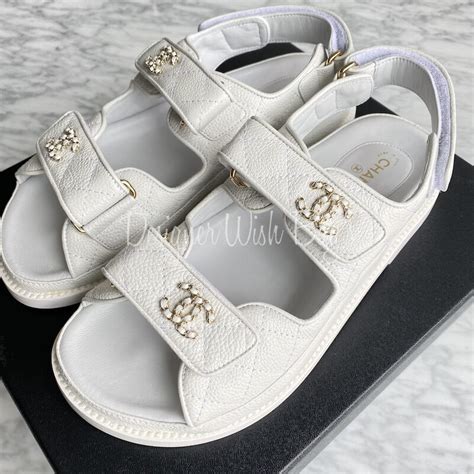 chanel dad sandals white|chanel dad sandals for sale.